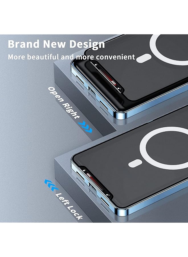 erorex Case For Galaxy Note 10 Plus Compatible With Mag Safe Magnetic Adsorption Metal Bumper Back Translucent Matte Pc Cover For Galaxy Note 10 Plus Blue - Image 2