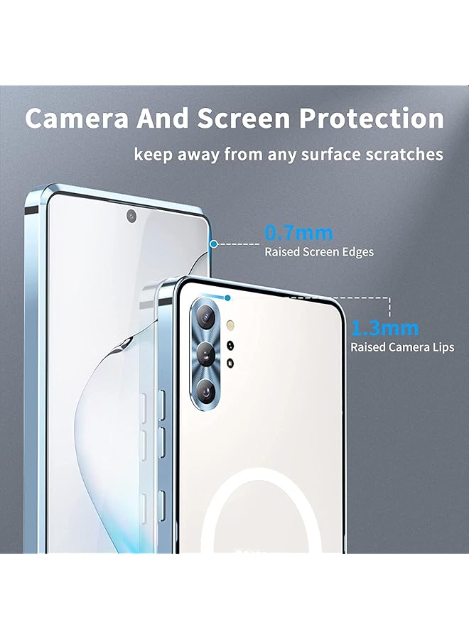 erorex Case For Galaxy Note 10 Plus Compatible With Mag Safe Magnetic Adsorption Metal Bumper Back Translucent Matte Pc Cover For Galaxy Note 10 Plus Blue - Image 5