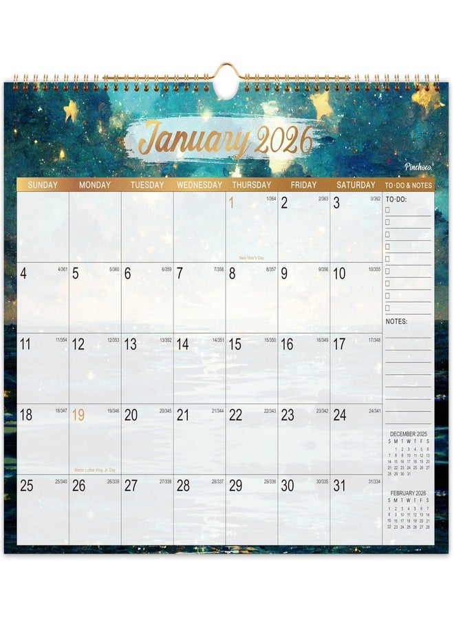 Pinchoco 2026 Calendar - 2026 Wall Calendar, JAN 2026 - DEC 2026, 15" x 11.5", Large Wall Calendar 2026 with Spiral Binding, Notes & To-do List, Perfect 2026 Calendars 12 Month for Organizing - Image 1