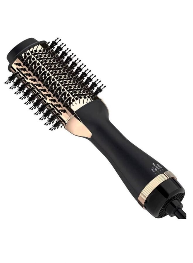 PROMASS Hair Dryer Brush For Styling And Frizz Control Negative Ionic Hot Air Brush Volumizer Ceramic Coating Gold - Image 1