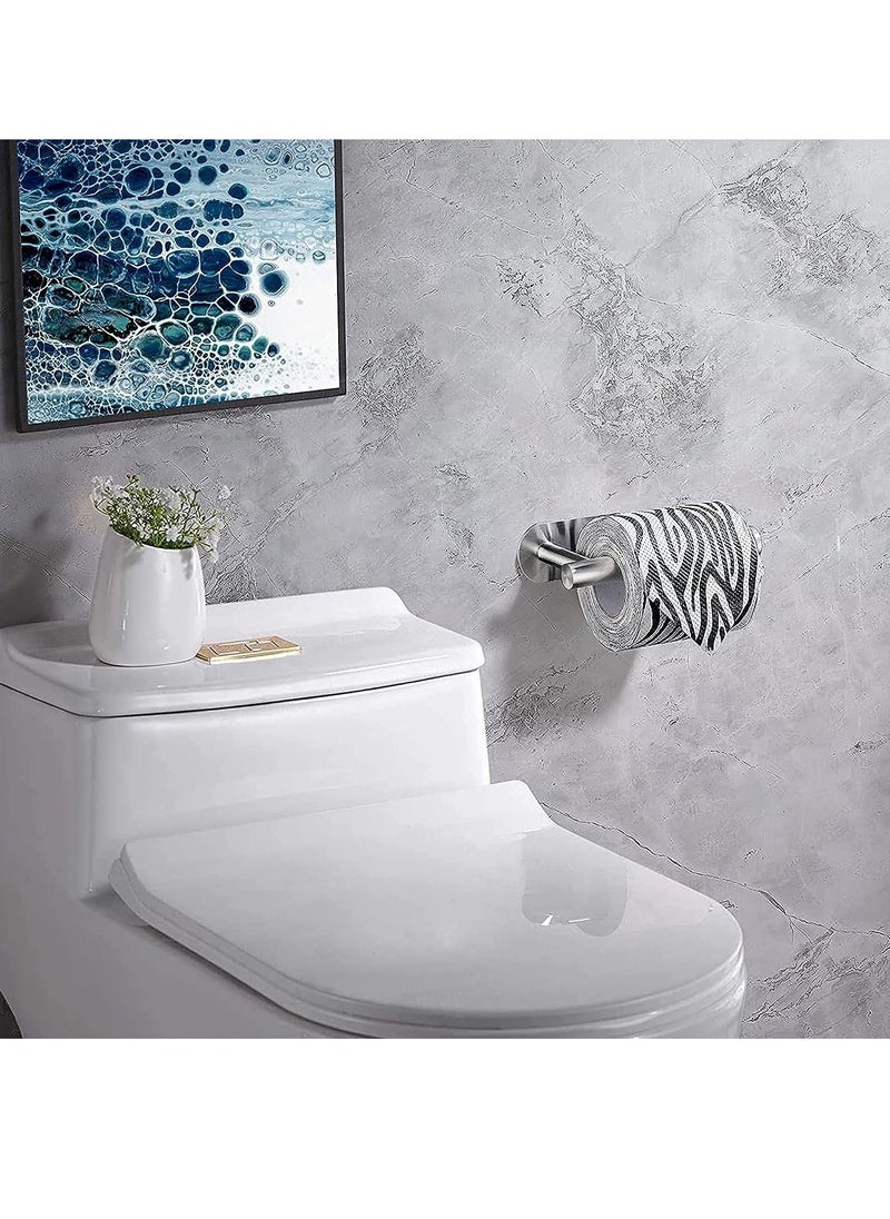 RATSAW - Adhesive Toilet Paper Holder  Self Adhesive Toilet Roll Holder for Bathroom Kitchen Stick on Wall Stainless Steel Brushed Silver 2pcs - Image 1