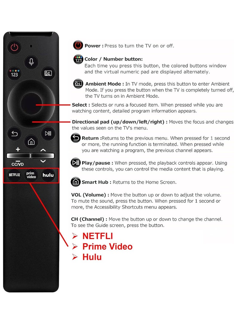 ELTRAZONE BN59-01312A Remote Control for Samsung TV All Models with Voice Function, Compatible with All Samsung Smart Curved QLED LED LCD 8K 4K TVs with battery - Image 3