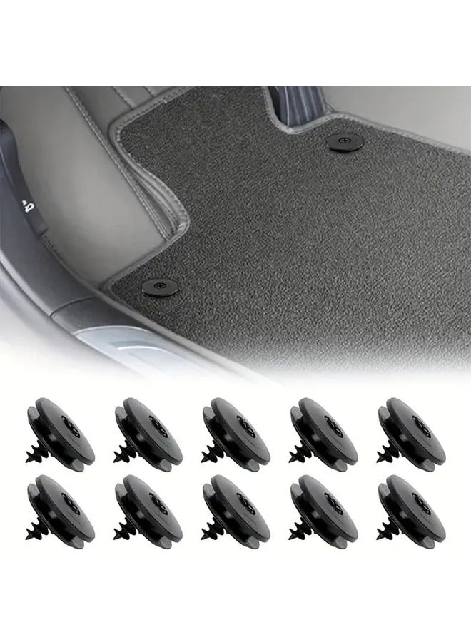 Universal Car Foot Mat Anti Slip Buckles Set Of 10pcs Plastic Rotating Fixing Buttons - Image 3