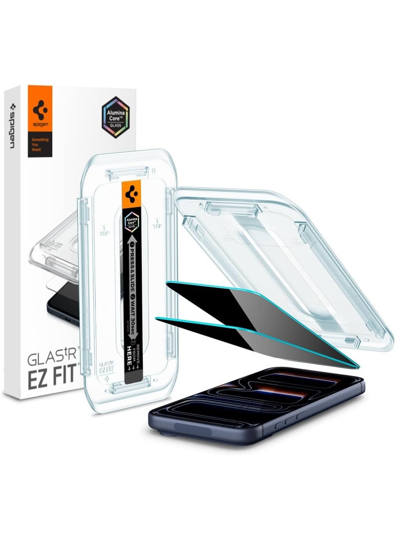 Spigen GLAStR EZ Fit iPhone 17 PRO / 17 / 16 PRO PRIVACY Screen Protector [2 PACK] Premium Tempered Glass with Auto Align technology - 2 PACK - Image 1