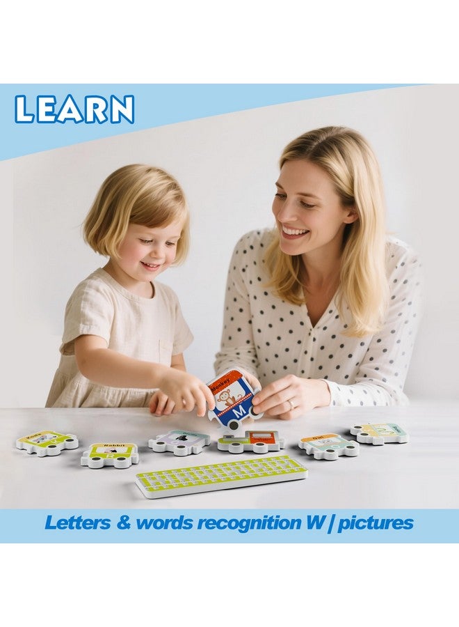 iPlay, iLearn Bath Toy Organizer W/Foam Letters, Toddler Bathtub Toy W/Storage Net, 32 Floating Alphabet Train Puzzle Bathtime Shower Water Play, Learning Birthday Gift 3 4 5 6 Year Old Kid Boy Girl - Image 4