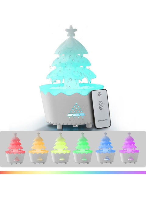 Rotating Rain Cloud Essential Oil Diffusers Water Drip Aromatherapy Diffuser for Home 250ML Lucky Tree Humidifier with R/C 7 Color Lights.