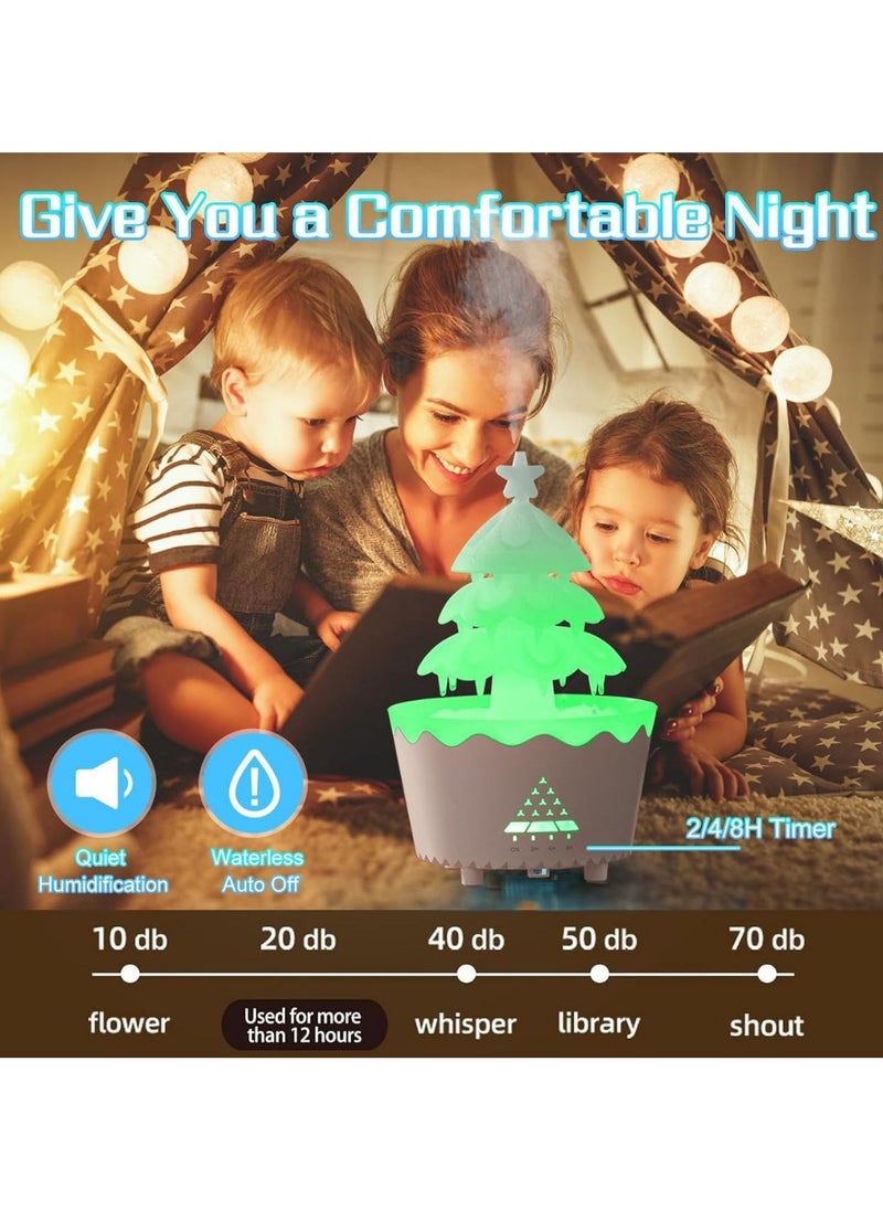 Rotating Rain Cloud Essential Oil Diffusers Water Drip Aromatherapy Diffuser for Home 250ML Lucky Tree Humidifier with R/C 7 Color Lights.