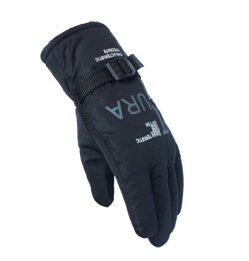 Alexvyan Anti Slip Inside Fleece Snow and Wind Proof Soft Warm Winter Gloves for Riding, Cycling, Byke, Bike, Motorcycle for Gents Men Boy (Black) - Image 5