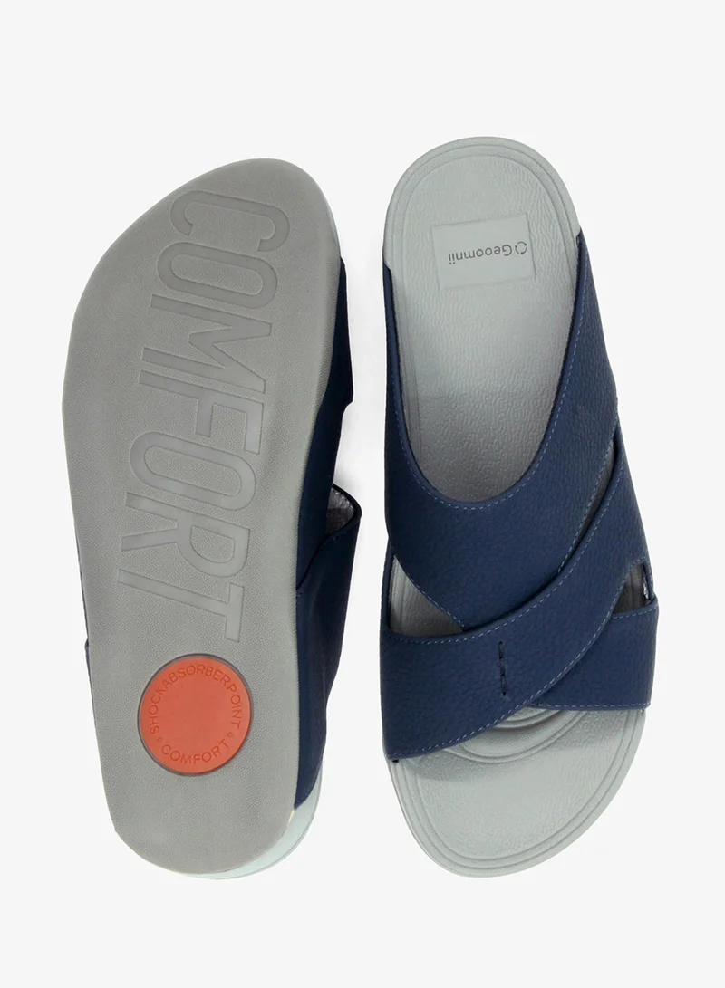 Geoomnii Navy Carl1 Traditional Arabic Sandals for Boys – Comfortable Slip-On Style for Everyday Wear -Navy for Men | Best Price UAE