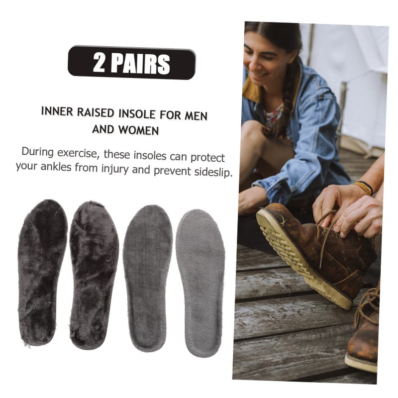 2 Pairs Shock Absorbing Heightening Insoles Non Slip Warm Cushioning for Sports Shoes Men Women - Image 4