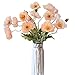 Kainonnan Kainonnan Artificial Flowers 5Pcs Poppies Flowers Artificial Silk Flowers for Home Office Wedding Outdoor Decor (Coral)  - Image 2