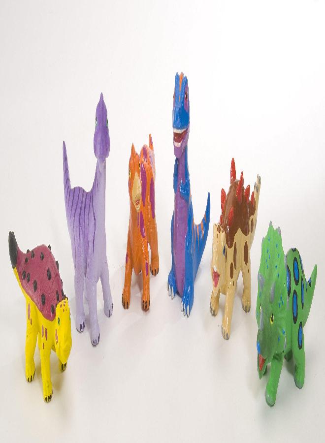 Wild Republic T-Rex, Triceratops, Stegosaurus, Diplodocus, Ankylosaur, Brachiosaurus, Junior Jungle Dino Playset, 6 pc Set - Image 2