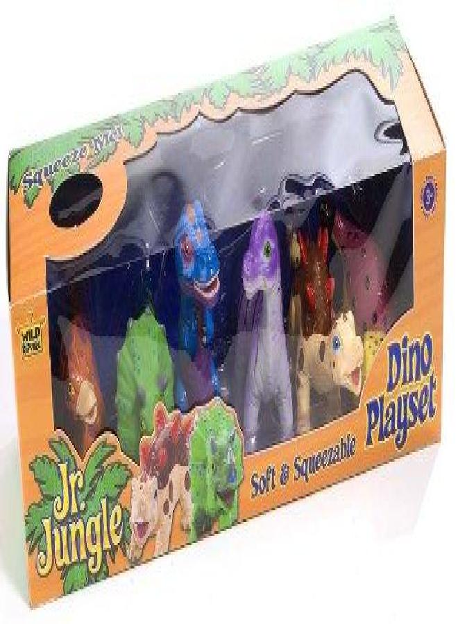 Wild Republic T-Rex, Triceratops, Stegosaurus, Diplodocus, Ankylosaur, Brachiosaurus, Junior Jungle Dino Playset, 6 pc Set - Image 3