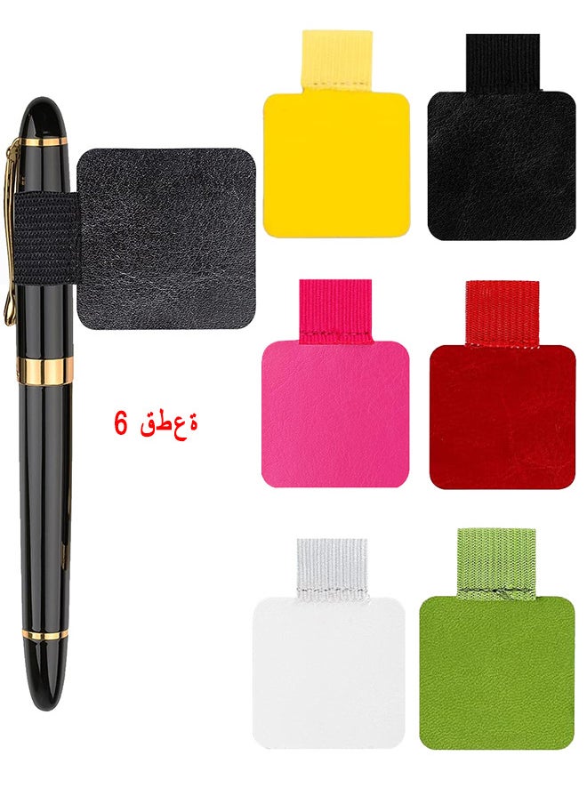 Depend Pen Loop Holder Set, Pen Loop Self Adhesive Elastic Journal Leather Pencil Holder Loop Strong Adhesive Fit Any Size Pens For Notebooks, Journals, Calendars, Planners Desk 6 PCS 6 Colors  - Image 1