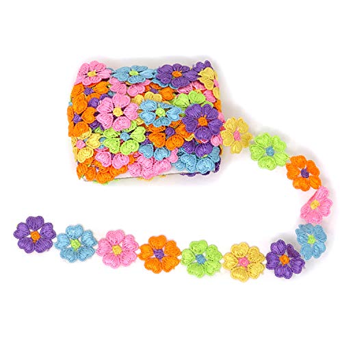 Honbay 5 Yards Decorating Lace Embroidered Trim Ribbons for Sewing or Craft Decoration (Flower B) - Image 1