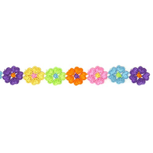 Honbay 5 Yards Decorating Lace Embroidered Trim Ribbons for Sewing or Craft Decoration (Flower B) - Image 3
