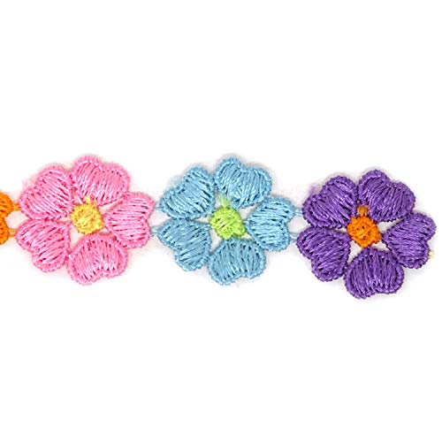 Honbay 5 Yards Decorating Lace Embroidered Trim Ribbons for Sewing or Craft Decoration (Flower B) - Image 4