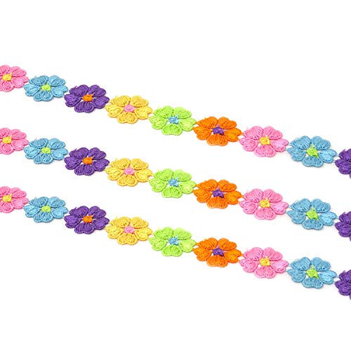 Honbay 5 Yards Decorating Lace Embroidered Trim Ribbons for Sewing or Craft Decoration (Flower B) - Image 2