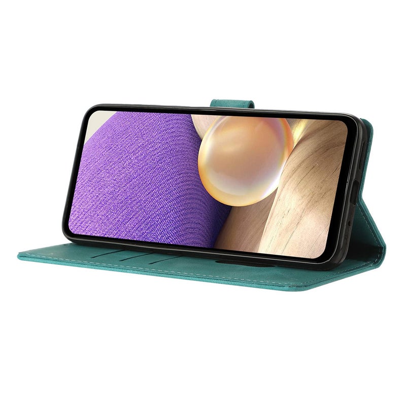 إيروريكس جراب هاتف من الجلد المنقوش عليه مثلثات لهاتف Honor X6c 4G (أخضر) - Image 5