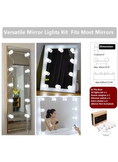 Generic Stepless Dimmable 10-LED Vanity Mirror Light Bulb Kit in White for Dressing Tables and Makeup Stations  - Image 5