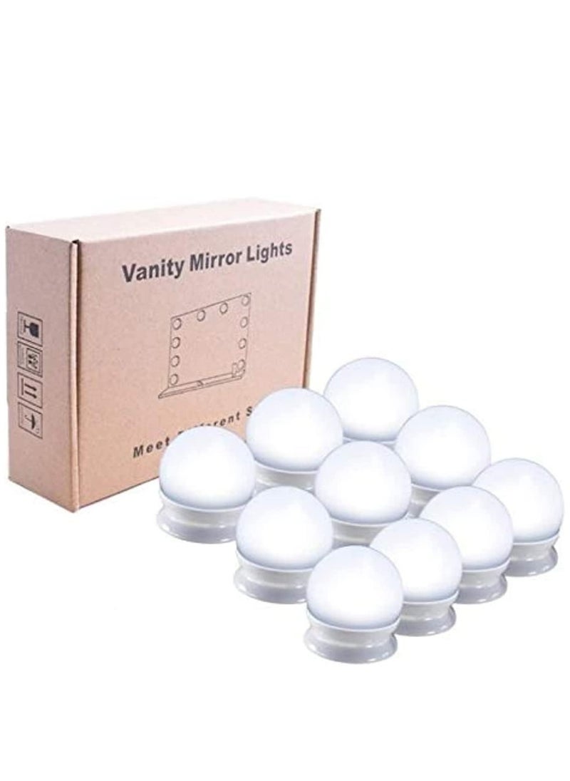Generic Stepless Dimmable 10-LED Vanity Mirror Light Bulb Kit in White for Dressing Tables and Makeup Stations  - Image 1