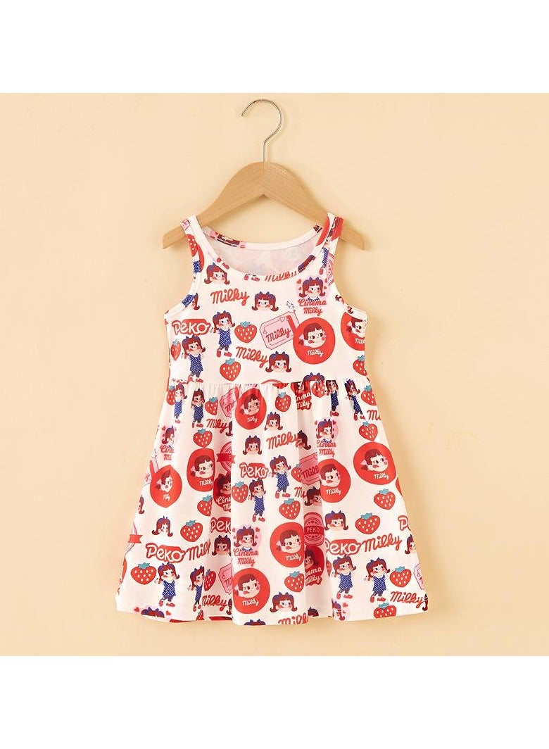 Loquat Summer Girls' Universal Printed A-line Dress 1PCS  - Image 1