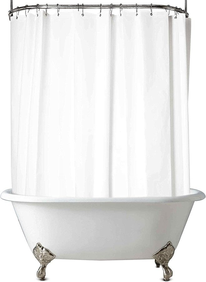 De-Mediocre Clawfoot Tub Shower Curtain 180x70 Inch White Liner All Warp Around Extra Wide 36 Metal Hooks Vinyl Bath Curtain for Clawfoot Stand Up Tub Bathroom PEVA Waterproof Liner - Image 2