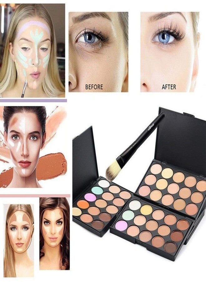MKSL 15 Color Contour Concealer Palette With Professional Makeup Brush (Pack of 2) - Image 4