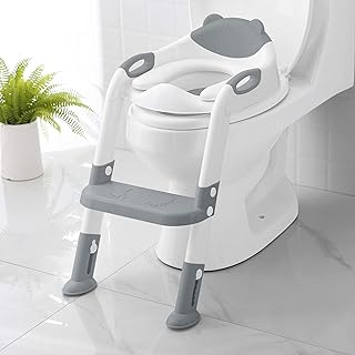 SKYROKU Toilet Potty Training Seat with Step Stool Ladder, Training Toilet for Kids Boys Girls Toddlers-Comfortable - Image 1
