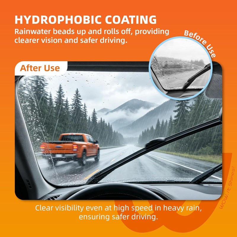 WOWIPER Silicone Wiper Blades 26 20 Replacement for Toyota Camry 2023 2022 2021 2020 2019 2018 Highlander 2019-2008/Dodge Grand Caravan 20-08 OEM Quality Windshield Wiper Blades for My Car(Set of 2) - Image 2