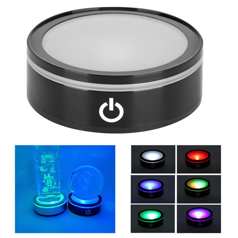 Crystal LED Light Base Touch Switch Multi Color Display Stand For Jewelry Decor - Image 3
