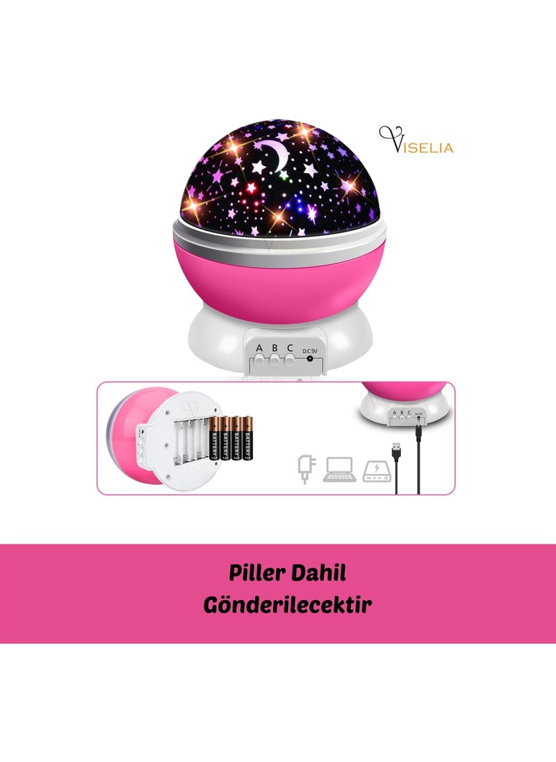 Viselia - Night Light Rotating Star Master Projector Light LED Lamp Star Projection Ceiling Light - Image 1