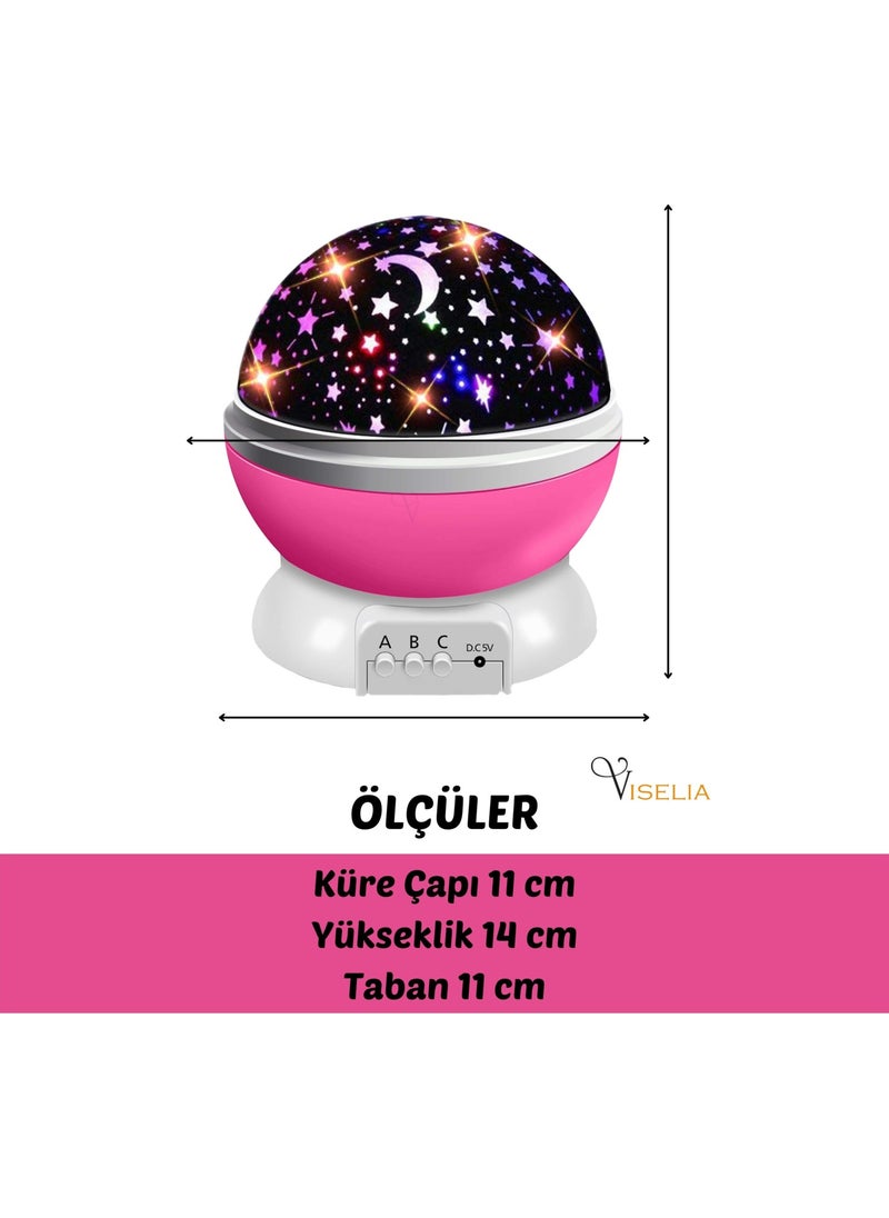 Viselia - Night Light Rotating Star Master Projector Light LED Lamp Star Projection Ceiling Light - Image 1