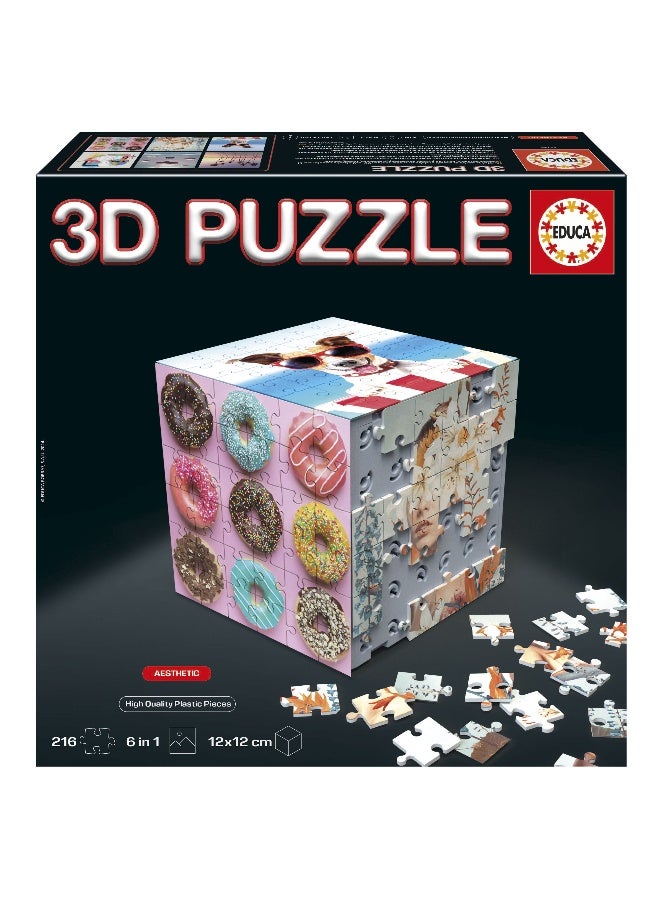 EDUCA 3D Puzzle Dice Animals | The Puzzle Challenge in the Shape of a Cube with a Total of 216 Pieces. Structure: Mountable Base with 6 Puzzles of 36 Pieces. Above 6 Years (20125) - Image 1