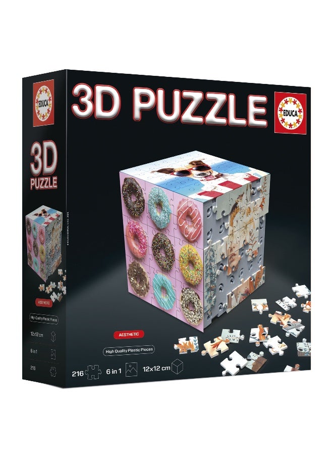 EDUCA 3D Puzzle Dice Animals | The Puzzle Challenge in the Shape of a Cube with a Total of 216 Pieces. Structure: Mountable Base with 6 Puzzles of 36 Pieces. Above 6 Years (20125) - Image 4