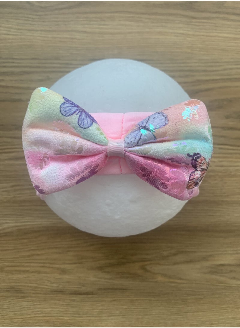 The Girl Cap tgc The Girl Cap Baby Butterfly Headband – One Size Beautiful & Elegant Design Stretchable Headwear - Perfect Hair Accessories for Baby (Pink), 1.0 count  - Image 2