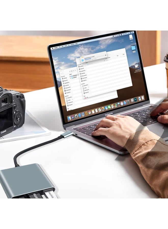 سالاب محول USB-C إلى HDMI بدقة 4K، محول متعدد المنافذ 3 في 1 من HDMI إلى USB-C، محول USB من النوع C إلى HDMI بدقة 4K، USB 3.0، شحن سريع بقدرة 100 واط، متوافق مع MacBook Pro وAir وiPad وChromebook XPS وAcer وHP وDell وSurface وSamsung - Image 5