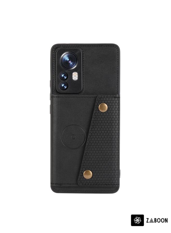 جرين تايجر جراب هاتف Xiaomi 12 Lite ذو مشبك مغناطيسي مزدوج (أسود) - Image 2