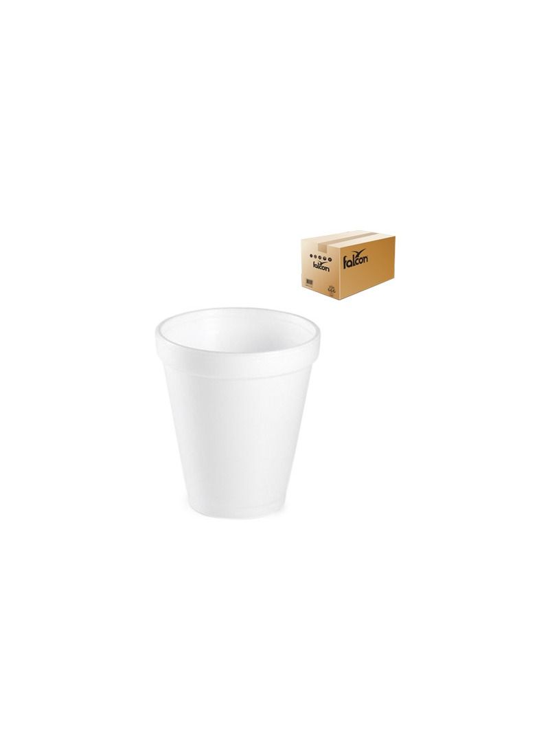 Falconpack 8oz Disposable Light Weight Foam White Cup 1000pc