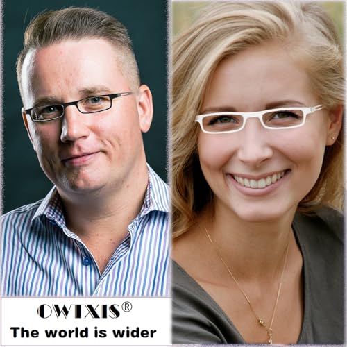 OWTXIS Ultra thin Folding Reading Glasses for Women Men Compact TR90 Blue Light Blocking Readers with Portable Slim Flat case (Black, Transparent, +2.00) - Image 4