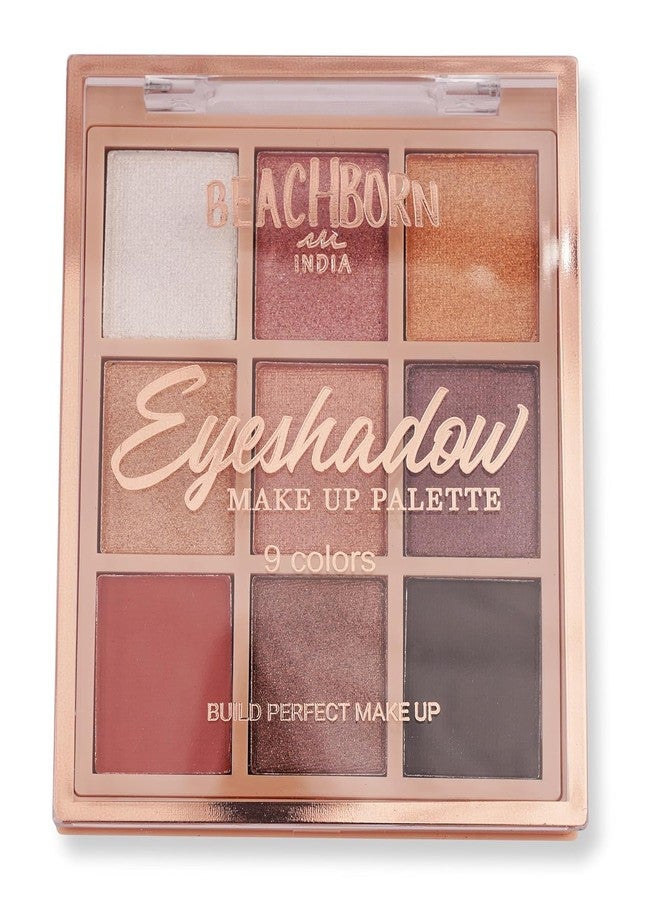 BEACHBORN Stylish 9-Color Eyeshadow Palette, Shimmering and Matte Shades, Professional Makeup Kit with Rose Gold Case - Image 2