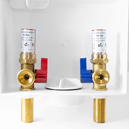 EFIELD Washing Machine Outlet Box with Center Drain, 1/2 inch x 3/4 inch MHT (1/2" Inch Sweat Connection MIP) with Water Hammer Arrestor,(WM011) - Image 1