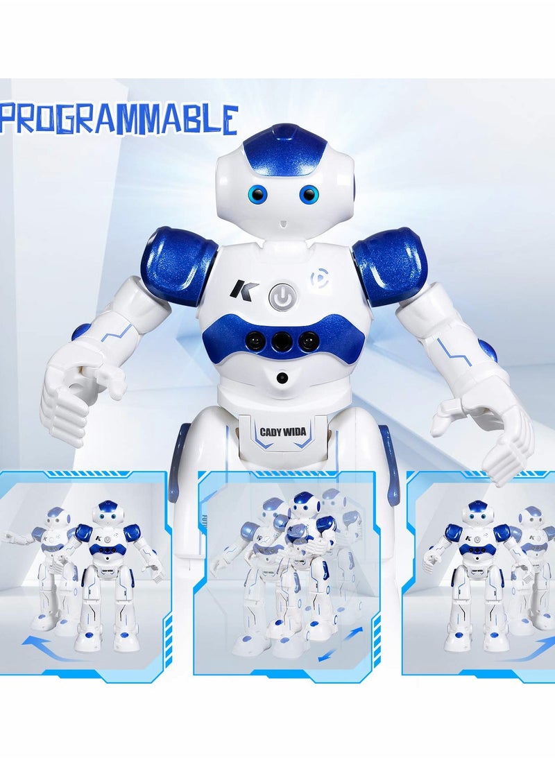 Excefore - RC Robot Toy, Gesture Sensing Remote Control Robot for Kid 3-8 Year Birthday Gift Present, Blue - Image 1
