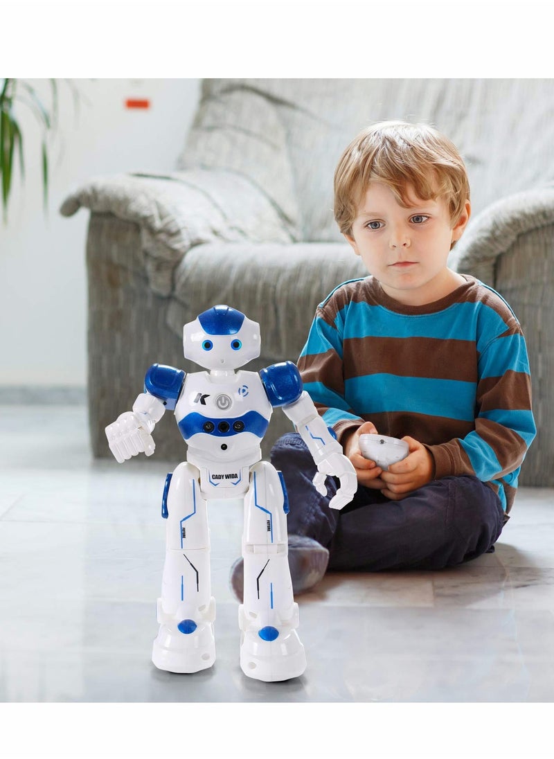 Excefore - RC Robot Toy, Gesture Sensing Remote Control Robot for Kid 3-8 Year Birthday Gift Present, Blue - Image 1