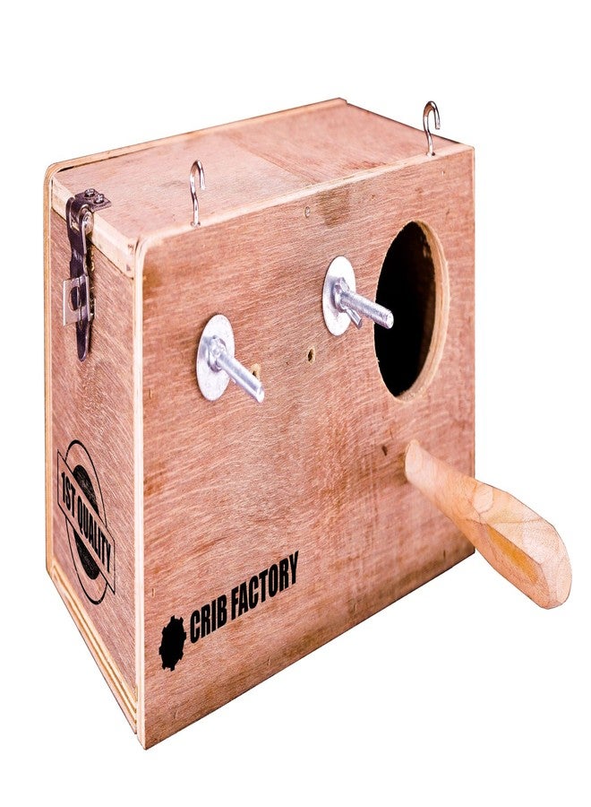 Crib factory Breeding Box for African Love Birds | HIGH-QALITY Plywood | 10 X 6 X 6 INCH (HIGH-QALITY Plywood) - Image 1