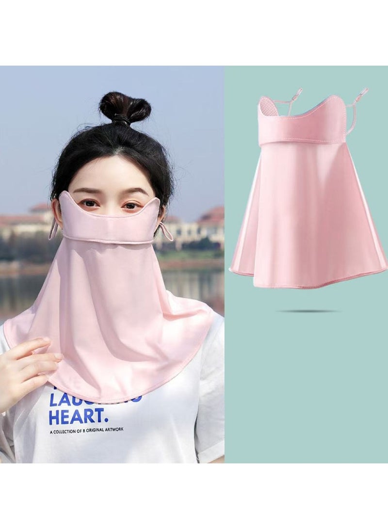 Goolsky Women Ice Silk Sun Protection Face Mask – Full Face UV Shield Breathable Eye Area Cover Neck Guard, Driving Veil - Image 1