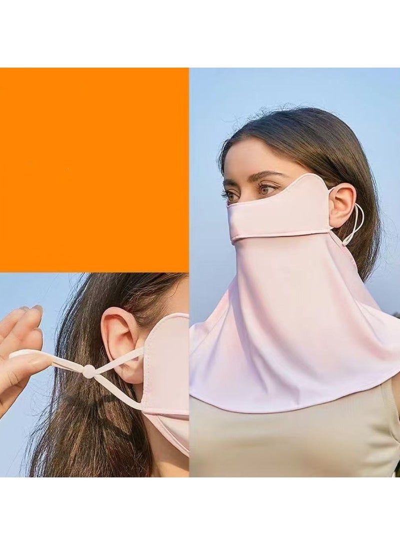 Goolsky Women Ice Silk Sun Protection Face Mask – Full Face UV Shield Breathable Eye Area Cover Neck Guard, Driving Veil - Image 3