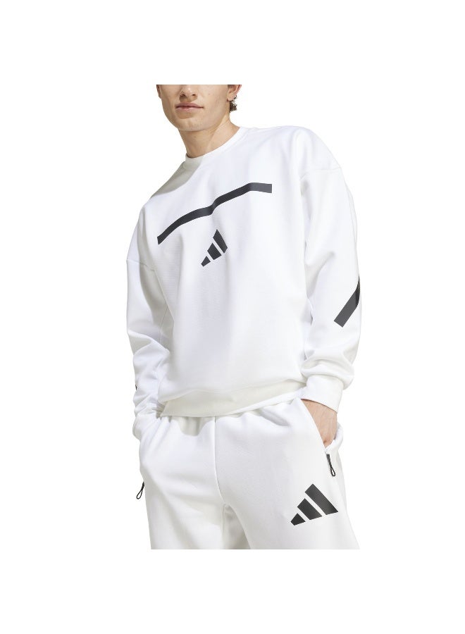 Adidas M Z.N.E. Crw White Training Sweatshirts For Men XS  - Image 3