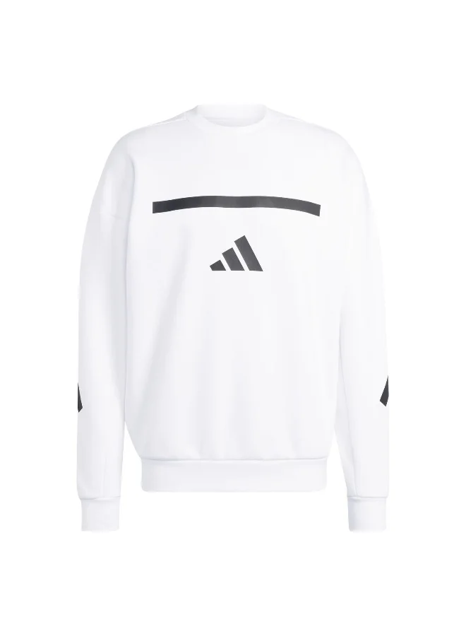Adidas Adidas M Z.N.E. Crw White Sweatshirt (Long Sleeve) Sweatshirts For Men