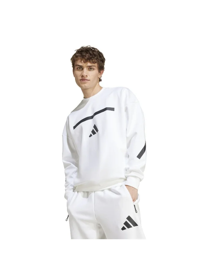 Adidas Adidas M Z.N.E. Crw White Sweatshirt (Long Sleeve) Sweatshirts For Men